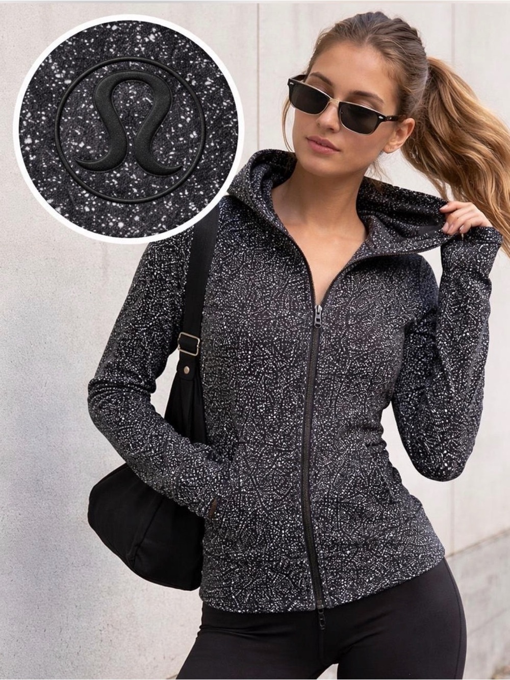 lululemon Scuba Hoodie in Luminesce Splatter White Black 4 - Picture 1 of 7